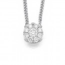 9ct-White-Gold-Diamond-Cluster-Pendant-TDW25ct Sale