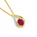 9ct-Created-Ruby-Diamond-Pendant Sale