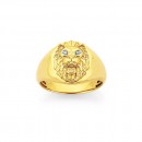 9ct-Diamond-Set-Lion-Head-Gents-Ring Sale