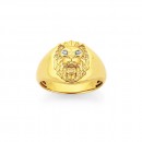9ct-Diamond-Set-Lion-Head-Gents-Ring Sale