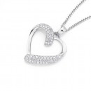 9ct-White-Gold-Diamond-Heart-Pendant Sale