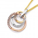 9ct-Tri-Tone-Diamond-Circle-Pendant Sale