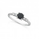 Sterling-Silver-Black-Sapphire-Cubic-Zirconia-Ring Sale