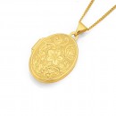 9ct-Oval-Floral-Patterned-Locket Sale