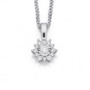 9ct-White-Gold-Diamond-Cluster-Pendant-TDW15ct Sale