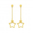 9ct-Double-Star-Chain-Drop-Earrings Sale