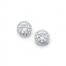 Sterling-Silver-Fancy-Cubic-Zirconia-Cluster-Studs Sale