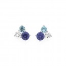 Sterling-Silver-Cubic-Zirconia-Blue-Cubic-Zirconia-Studs Sale