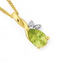 9ct-Diamond-Peridot-Pendant Sale