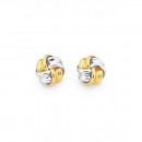 9ct-Sterling-Silver-Double-Knot-Stud-Earrings Sale