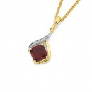 Stunning-Pendant-in-Garnet-and-Diamonds Sale