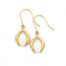 9ct-Pearl-Ushaped-Hook-Earrings Sale