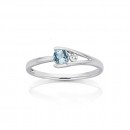 9ct-White-Gold-Aquamarine-and-Diamond-Ring Sale