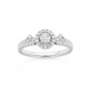 9ct-White-Gold-Three-Cluster-Diamond-Ring Sale