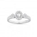 9ct-White-Gold-Three-Cluster-Diamond-Ring Sale