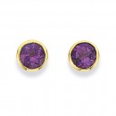 9ct-4mm-Amethyst-Bezel-Set-Studs Sale