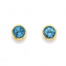 9ct-4mm-Blue-Topaz-Bezel-Set-Studs Sale