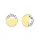 9ct-Half-Disk-Diamond-Earrings Sale