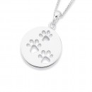 Sterling-Silver-Paw-Prints-Pendant-18mm Sale