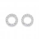 Sterling-Silver-Cubic-Zirconia-Open-Circle-Earrings-10mm Sale