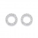 Sterling-Silver-Cubic-Zirconia-Open-Circle-Earrings-10mm Sale