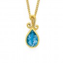 9ct-Blue-Topaz-Filigree-Pendant Sale