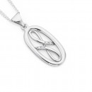 9ct-White-Gold-Diamond-Set-Oval-Pendant Sale