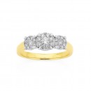 9ct-Three-Cluster-Diamond-Ring Sale