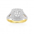 9ct-Diamond-Cluster-Ring-TDW1ct Sale