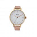 Elite-Ladies-Rose-Gold-Metallic-Leather-Strap-Watch Sale