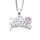 Sterling-Silver-Pink-Cubic-Zirconia-Princess-Pendant Sale