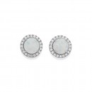 Sterling-Silver-Cubic-Zirconia-Created-Opal-Studs Sale