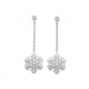 Sterling-Silver-Cubic-Zirconia-Snowflake-Chain-Drop-Earrings Sale