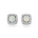 Sterling-Silver-Cubic-Zirconia-Created-Opal-Studs Sale