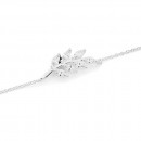 Sterling-Silver-Cubic-Zirconia-Leaf-Bracelet Sale