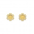 9ct-Diamond-Cut-Flower-Studs Sale