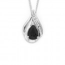 9ct-White-Gold-Sapphire-Diamond-Pendant Sale