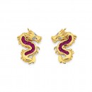 9ct-Created-Ruby-Diamond-Dragon-Studs Sale