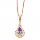 9ct-Rose-Gold-Amethyst-Diamond-Pendant Sale