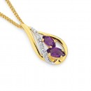 9ct-Amethyst-Diamond-Pendant Sale