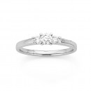 9ct-White-Gold-Three-Stone-Diamond-Ring-TDW34ct Sale