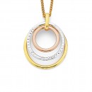 9ct-Three-Tone-Triple-Circle-Pendant Sale