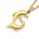 9ct-Double-Dolphin-Heart-Pendant Sale