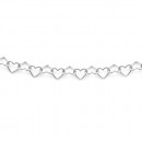 Sterling-Silver-18cm-Linked-Hearts-Bracelet Sale