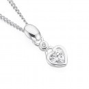 Sterling-Silver-Cubic-Zirconia-Heart-Pendant Sale