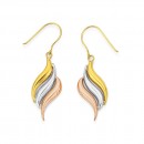 9ct-Tri-Tone-Triple-Drop-Earrings Sale