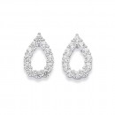 Sterling-Silver-Cubic-Zirconia-Open-Pear-Earrings-12mm Sale