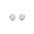 Sterling-Silver-Cubic-Zirconia-Heart-Studs Sale