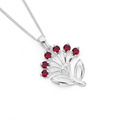 Sterling-Silver-Pretty-Red-Cubic-Zirconia-Pohutukawa-Pendant Sale