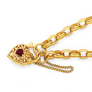 9ct-19cm-Created-Ruby-Belcher-Padlock-Bracelet Sale